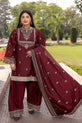 Heavily Embroidered Farshi Silk Suit