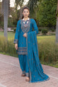 Heavily Embroidered Farshi Silk Suit