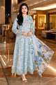 Light Blue Embroidered Readymade Dress