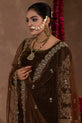 chocolate-brown Pakistani Formal dress