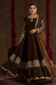 chocolate-brown Pakistani Wedding dress